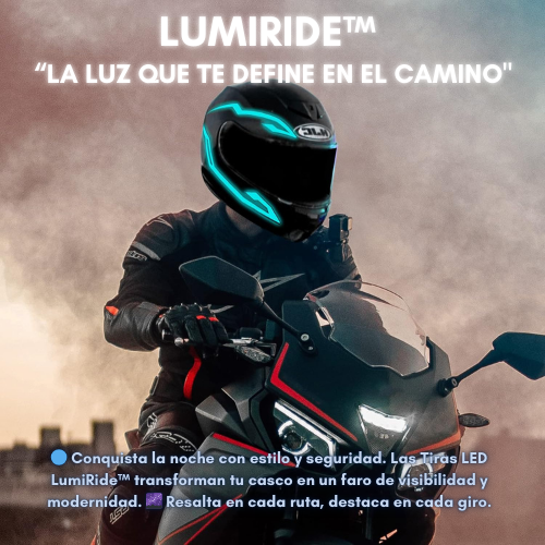 "LumiRide™ - Tiras LED para Casco | Seguridad y Estilo Nocturno"